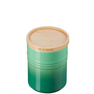 Le Creuset Bamboo Green Stoneware Medium Storage Jar with Wooden Lid